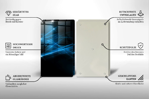 Copri piano cottura in vetro Fumo blu astratto