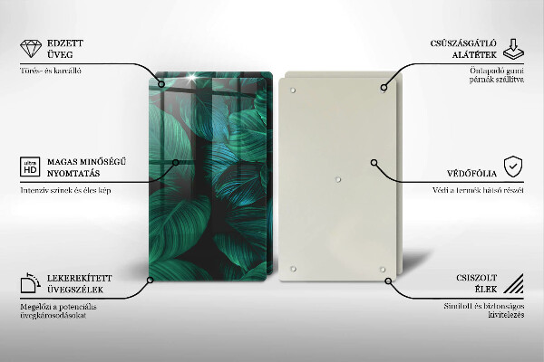 Copri piano cottura in vetro Foglie della giungla