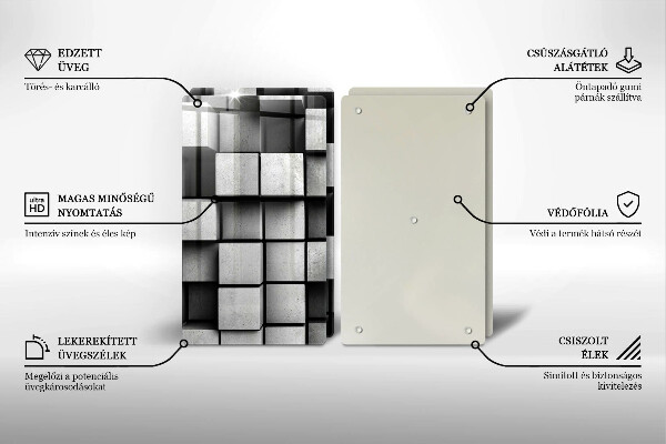 Copertura piano cottura Quadrati astratti 3D