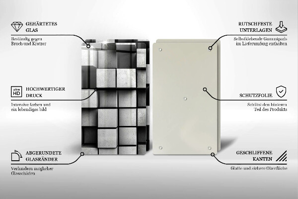 Copertura piano cottura Quadrati astratti 3D