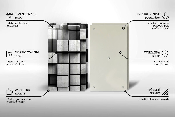 Copertura piano cottura Quadrati astratti 3D