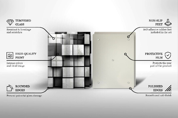 Copertura piano cottura Quadrati astratti 3D