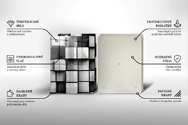 Copertura piano cottura Quadrati astratti 3D