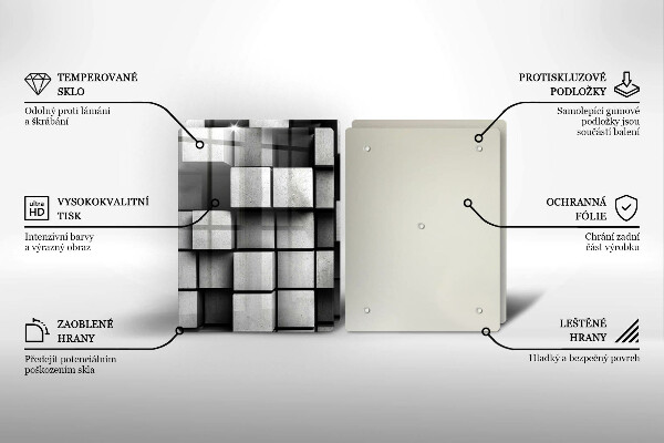 Copertura piano cottura Quadrati astratti 3D
