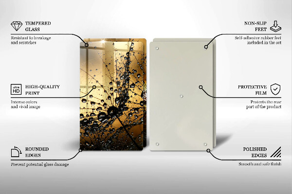 Copri piano cottura in vetro Rugiada e denti di leone