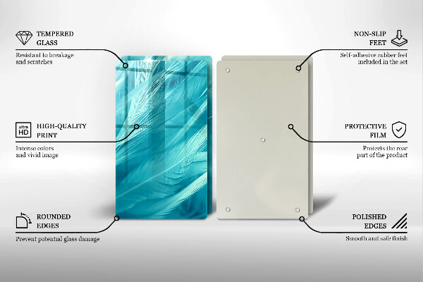 Copri piano cottura in vetro Piume delicate