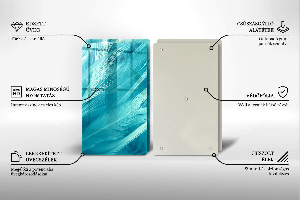 Copri piano cottura in vetro Piume delicate