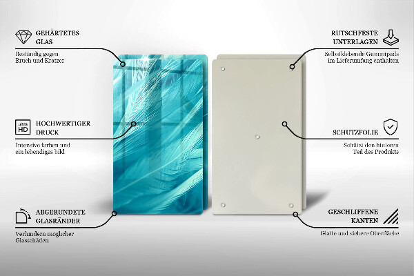 Copri piano cottura in vetro Piume delicate