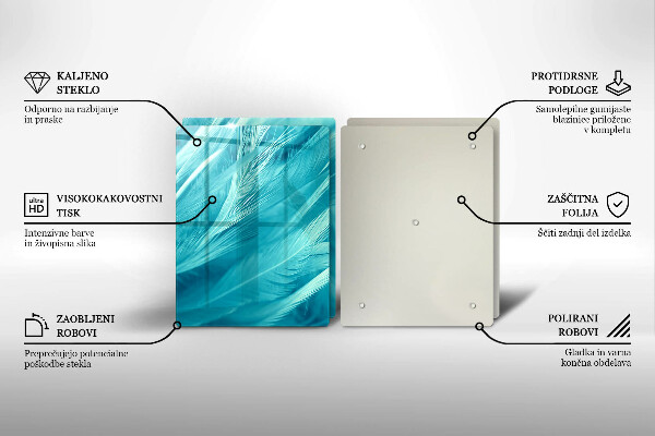 Copri piano cottura in vetro Piume delicate