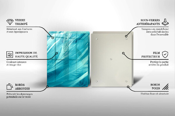 Copri piano cottura in vetro Piume delicate