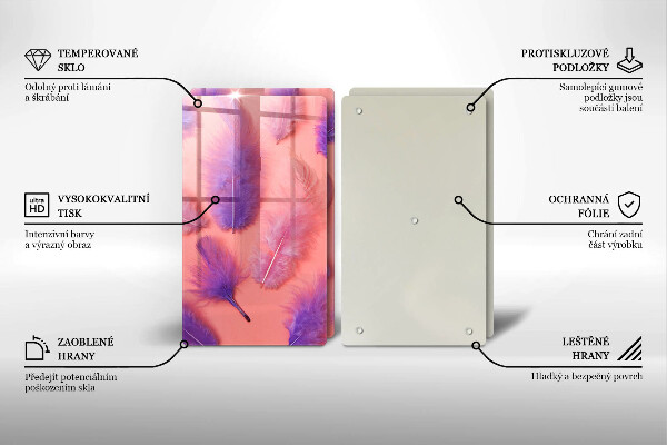 Copri piano cottura in vetro Piume soffici