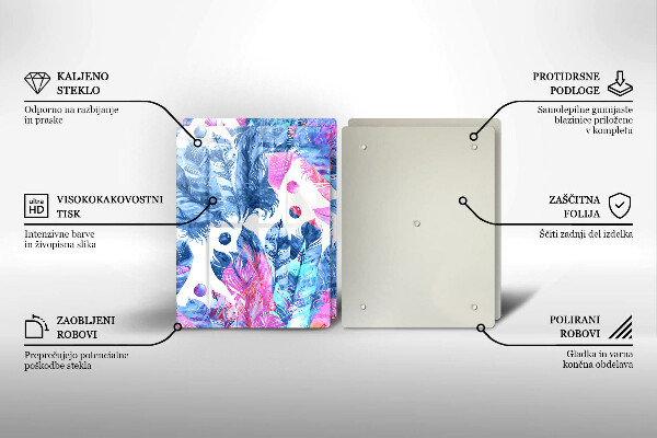 Copri piano cottura in vetro Illustrazione di piume boho