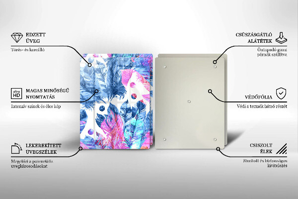 Copri piano cottura in vetro Illustrazione di piume boho