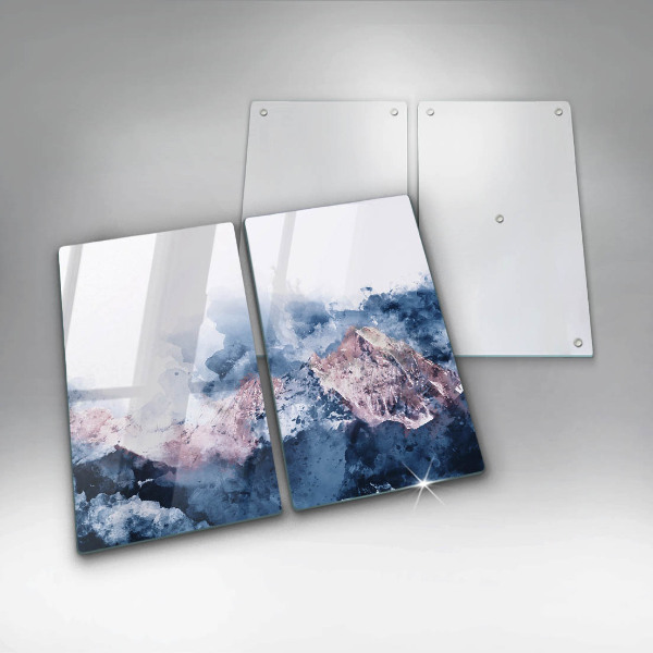 Copri piano cottura in vetro Montagne dipinte astratte