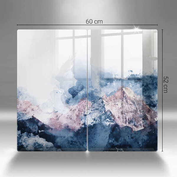 Copri piano cottura in vetro Montagne dipinte astratte