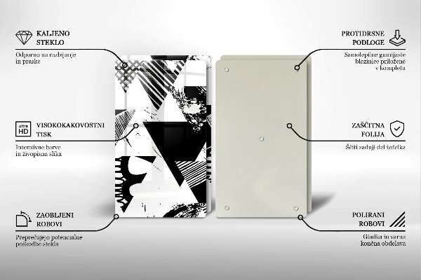 Copri piano cottura in vetro Triangoli geometrici