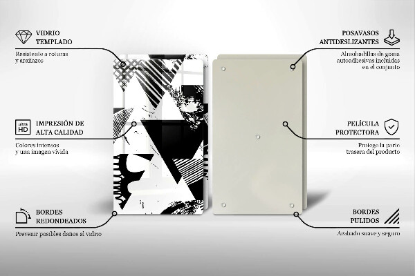 Copri piano cottura in vetro Triangoli geometrici