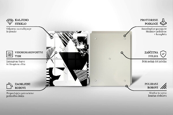 Copri piano cottura in vetro Triangoli geometrici