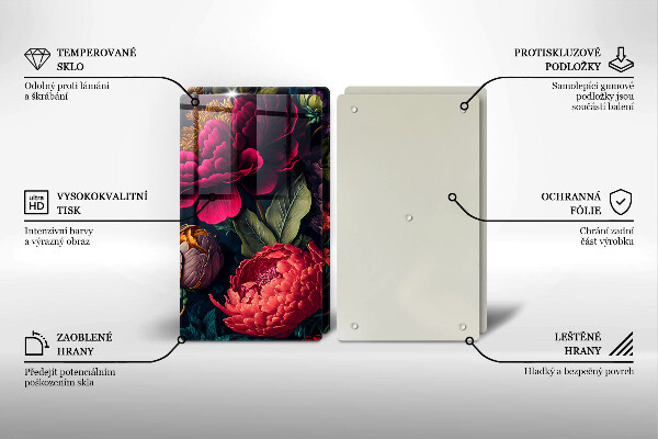 Copri piano cottura in vetro Bellissimi fiori