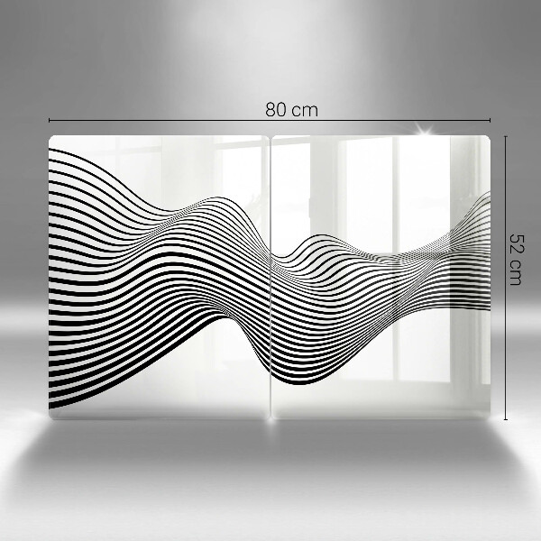 Copri piano cottura in vetro Astrazione lineare