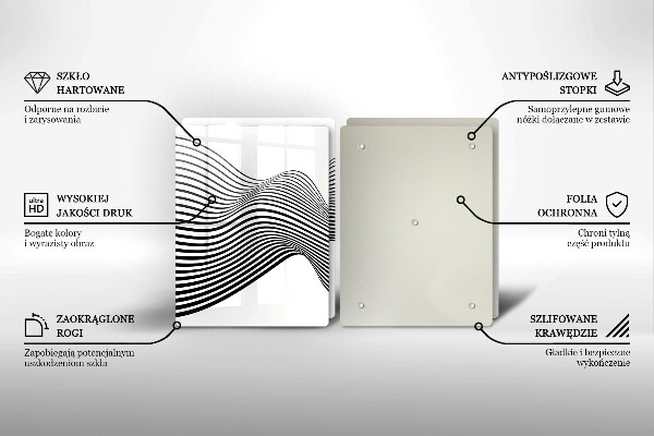 Copri piano cottura in vetro Astrazione lineare