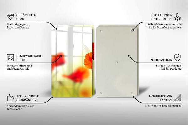 Copertura piano cottura Fiori di papaveri rossi