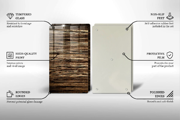 Copri piano cottura in vetro Struttura del legno