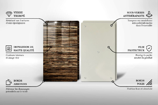 Copri piano cottura in vetro Struttura del legno