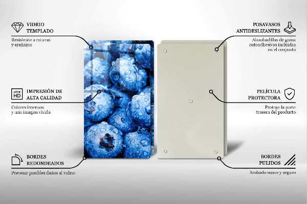 Copri piano cottura in vetro Mirtilli succosi