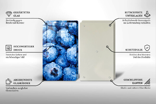 Copri piano cottura in vetro Mirtilli succosi