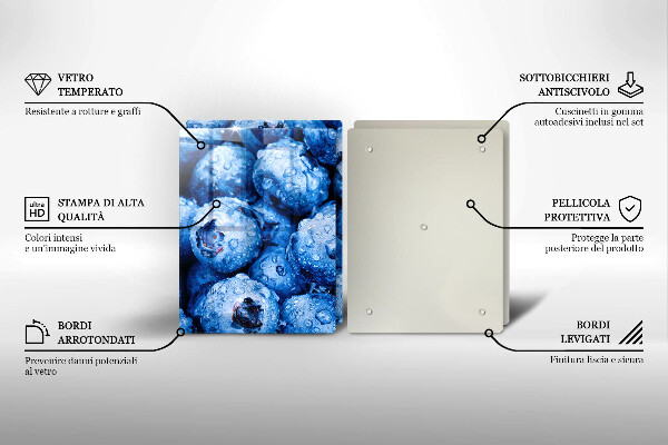 Copri piano cottura in vetro Mirtilli succosi