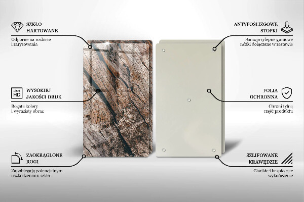 Copri piano cottura in vetro Struttura in legno