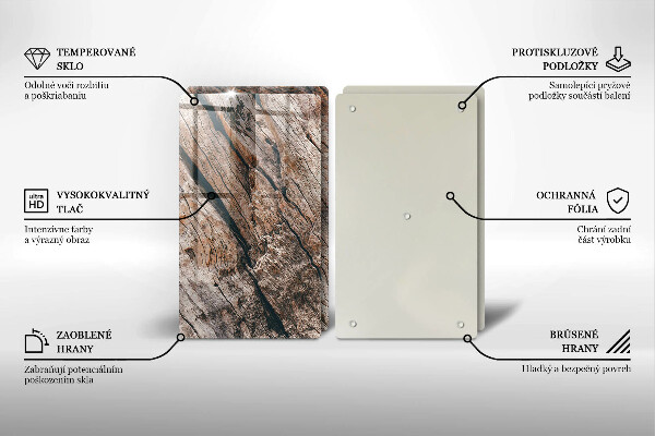 Copri piano cottura in vetro Struttura in legno