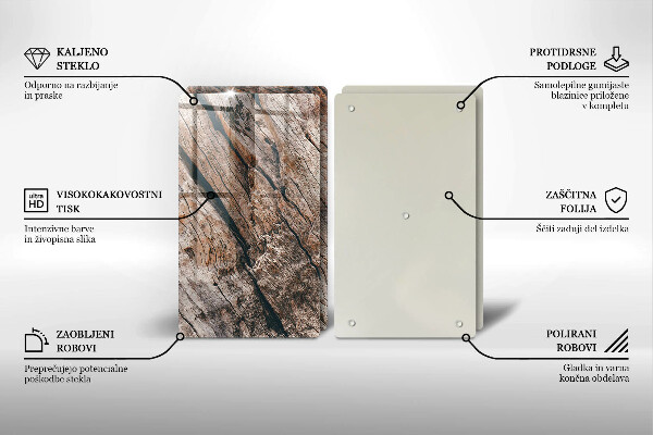 Copri piano cottura in vetro Struttura in legno