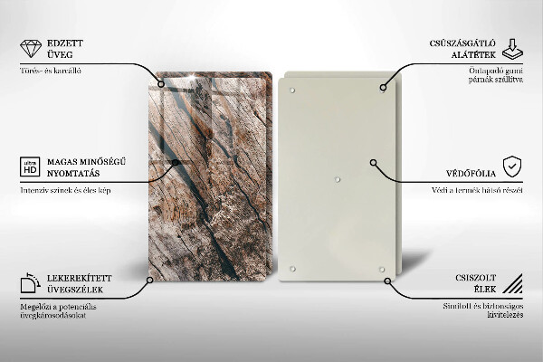 Copri piano cottura in vetro Struttura in legno