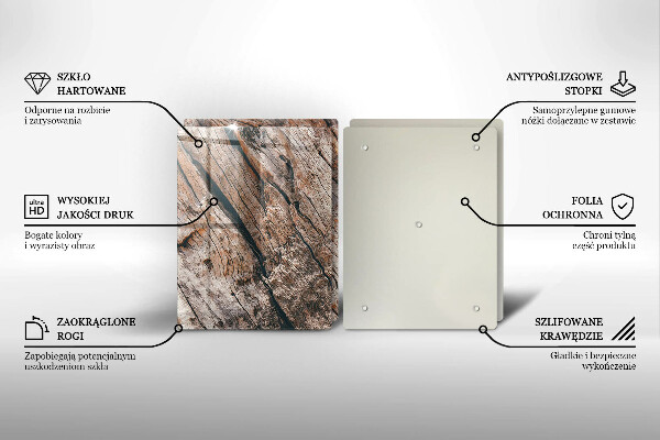 Copri piano cottura in vetro Struttura in legno