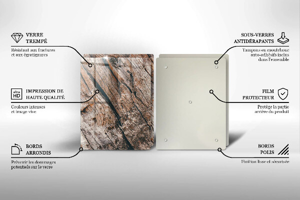 Copri piano cottura in vetro Struttura in legno