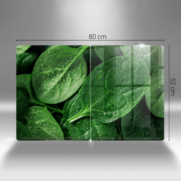 Copri piano cottura in vetro Foglie di basilico