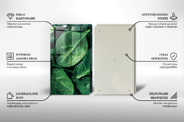 Copri piano cottura in vetro Foglie di basilico