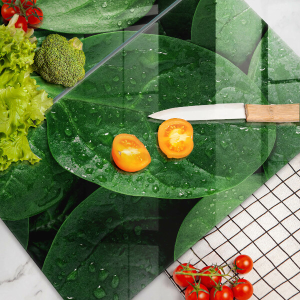 Copri piano cottura in vetro Foglie di basilico