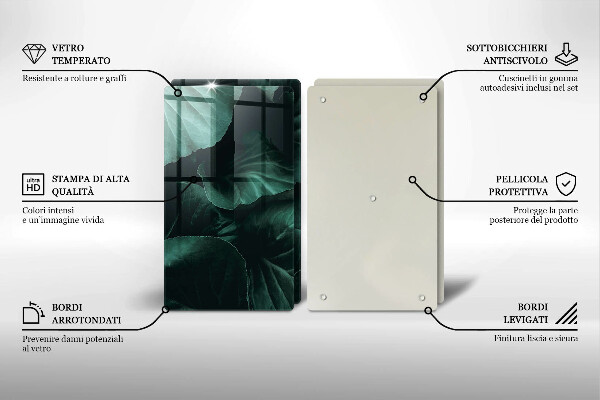 Copertura piano cottura Foglie selvatiche scure