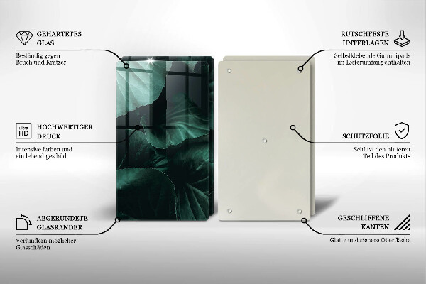 Copertura piano cottura Foglie selvatiche scure