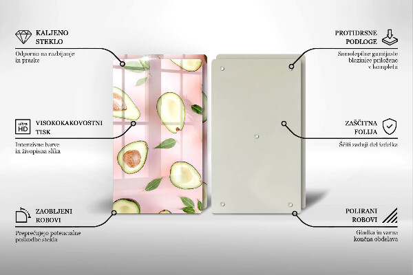 Copri piano cottura in vetro Modello di avocado