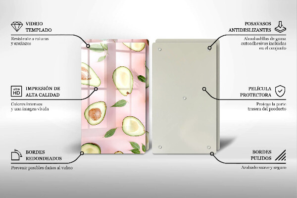 Copri piano cottura in vetro Modello di avocado