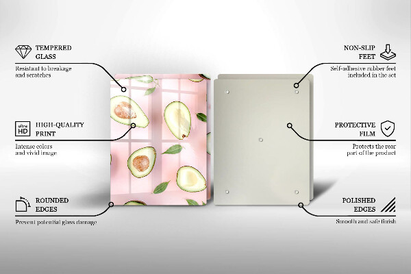 Copri piano cottura in vetro Modello di avocado
