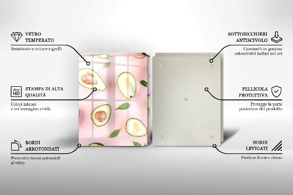 Copri piano cottura in vetro Modello di avocado