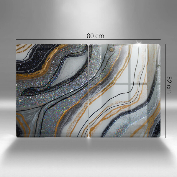 Copri piano cottura in vetro roccia con oro