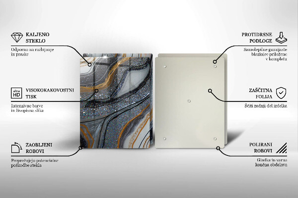 Copri piano cottura in vetro roccia con oro