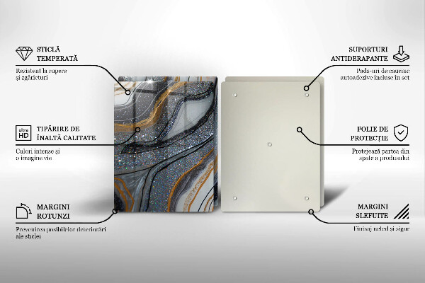 Copri piano cottura in vetro roccia con oro