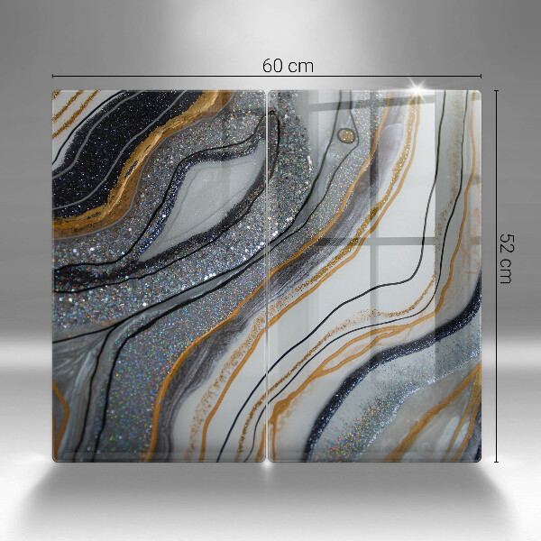 Copri piano cottura in vetro roccia con oro